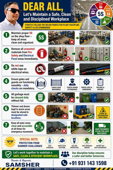 Poster: Maintain a safe, clean and disciplined workplace